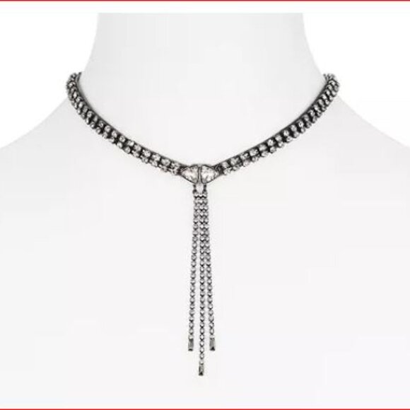 Rebecca Minkoff Gemma Fringe Necklace (Crystal) Necklace - Picture 2 of 5